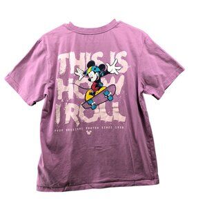 The Souled Store x Disney T Shirt Mens L Mickey Skater Skateboard Purple